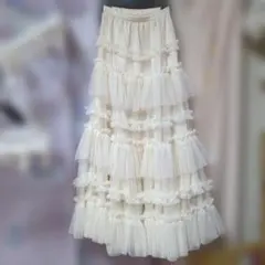 Lovilyn　ティアードチュールスカート　ロングスカート