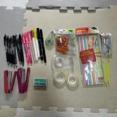 文房具まとめ売り ペン・ホチキス・テープ・修正テープ・書類とじ等 大量セット