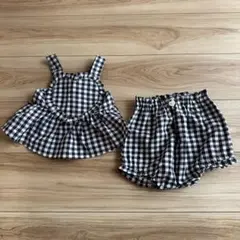 バースデー ギンガムチェック ベビー服 セット 80cm