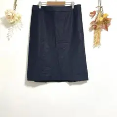 ICB アイシービー 11 膝丈 タイトスカート ストライプ オフィス 紺