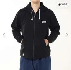 美品　チャムス　ジップアップパーカー　バックロゴ　ビックロゴ　ブラック　S