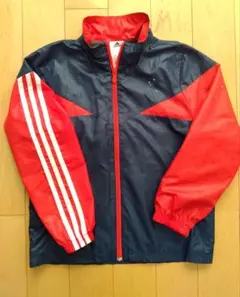 adidas ジップアップジャケット 赤 ネイビー　130cm