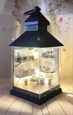 ドールハウス ミニチュア ハンドメイド ランタン 明かりのつく 水槽 部屋