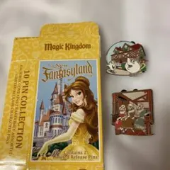 ディズニー　美女と野獣　ピンバッジ　ガストンガールズ　ポット夫人&チップ