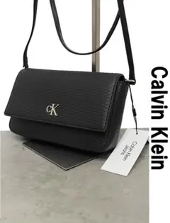 X428/未使用 Calvin Klein ショルダーストラップウォレット 黒