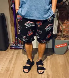 ラスト1点！！ネオン柄★総柄ショートパンツ★ブラックのサムネイル