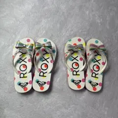 ROXY 水玉模様 リボン付き サンダルのサムネイル