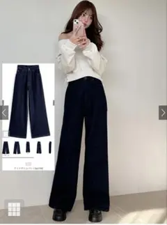 グレイル　ワイドデニムパンツ[qu158] sサイズ