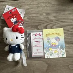 ハローキティ キーホルダー ぬいぐるみ サンリオペックル感謝状カート付き