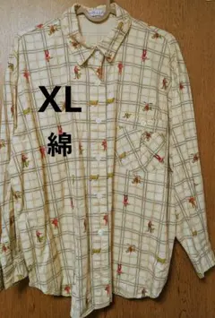 レディースXLサイズ 綿長袖シャツ　シンプルライフ