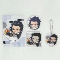 BLEACH　ちゃぽんっ！　更木剣八　缶バッジ　アクリルキーホルダー等セット