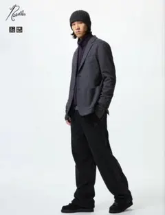 UNIQLO NEEDLES　フリースワイドパンツ 丈長め BLACK L