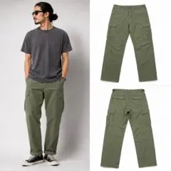 orSlow リップストップ カーゴパンツ オリーブ M 日本製のサムネイル