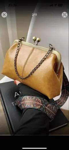 がま口　ショルダーバッグ