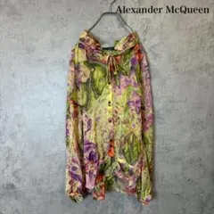 Alexander McQueen 花柄　シルクブラウス イタリア製 N3655のサムネイル