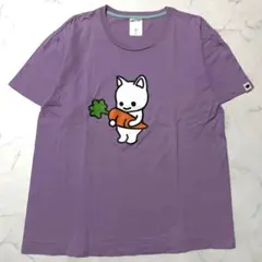 CUNE にんじん ねこ ロゴ プリント 半袖 Tシャツ パープル Mのサムネイル