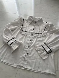 SHEINフリル付きホワイトシャツ M