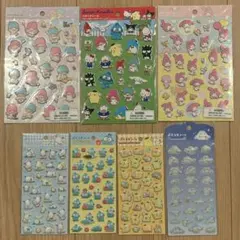 ダイソー　サンリオ　ペタペタシール　ぷくっとシール　7点