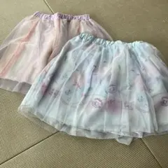チュールスカート 2点セット ピンク 水色
