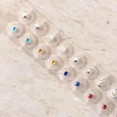 耳つぼジュエリー 透明タイプ　20粒｜仕事中も使える 耳元アクセ