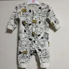 スヌーピー カバーオール70cm 裏起毛 冬 ロンパース