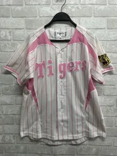 阪神タイガースユニフォーム Mサイズ ピンク×ストライプ×メッシュ❸