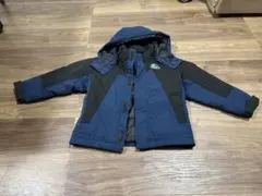 CAMP7 キッズダウンジャケット　120　ブラック　ネイビー　バイカラー