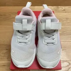 プーマ　PUMA キッズ　スニーカー　グレー/ピンク17.0cm