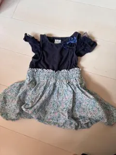 Pupil House ワンピース 花柄 ネイビー 95cmのサムネイル