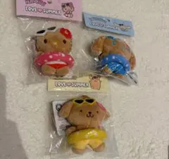 オリーブヤング サンリオ　ポムポムプリン ぬいぐるみ　キーホルダー　日焼けキティ
