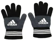 adidas アディダス 黒グレーニットメンズ 滑り止め付 手袋