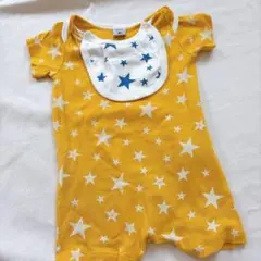 プチバトー　半袖　70 カバーオール　星　スタイ