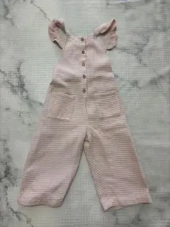 《美品》ZARA フリルワッフルテクスチャージャンプスーツ　オールインワン