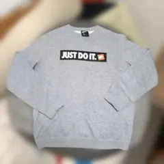 Nike JUST DO IT 霜降りグレー 裏起毛トレーナー M