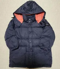 ダウンコート ネイビー オレンジ