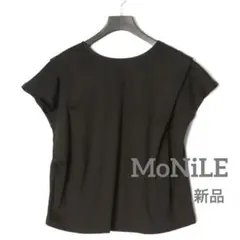 ❤︎新品❤︎MoNiLEタックドレープTシャツ ブラックのサムネイル