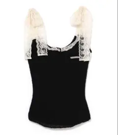 andmary Lil lace knit tops black - メルカリ