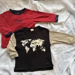 petit main 裏起毛なし　恐竜　地図　車　ロンTシャツセット