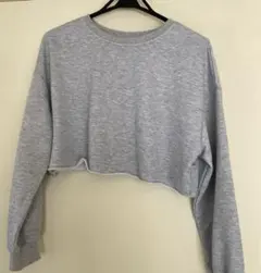 SHEIN グレー クロップドスウェット Lサイズ　グレートレーナー