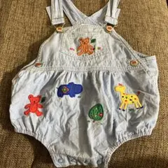 mikihouse 刺繍オーバーオール　ダルマオール T85-G12 レトロ