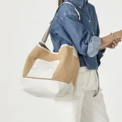LeSportsac レスポートサック RAFFIA トートバッグ ホワイト