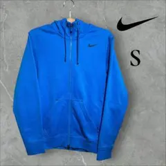 NIKE ジップパーカー フード付き 青 S