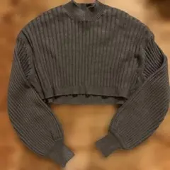 AZUL by MOUSSY グレー クロップドニット