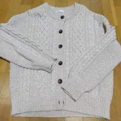GLACIER ベージュ ケーブルニットカーディガン