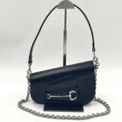 【未使用級】グッチ ホースビット 1955 チェーンショルダーバッグ2way 黒