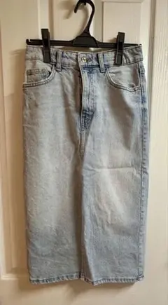 デニムタイトスカート ライトブルー スリット入り