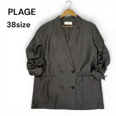24SS プラージュ Plage リネン混 ダブルジャケット グレー 38のサムネイル