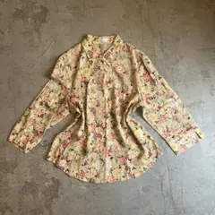 花柄 総柄 シャツ ブラウス レトロ 古着 レディース