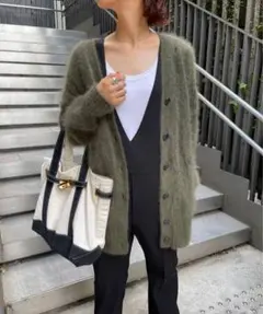 極美品 スピックアンドスパン ファーニットロングカーディガン ラクーン 大人気 ファーニットロングカーディガン | スピック＆スパン(Spick and Span