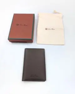 ロロピアーナ カードケース 名刺入れ ブラック グレインレザー 美品